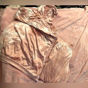 Hello Mello pink and white pajama hoodie two piece